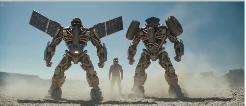 Another duplication error — two Mechs with the Rider in the middle