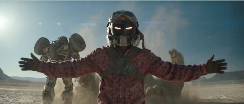 Error example — the Rider facing camera with bike and monster behind him in wrong directions